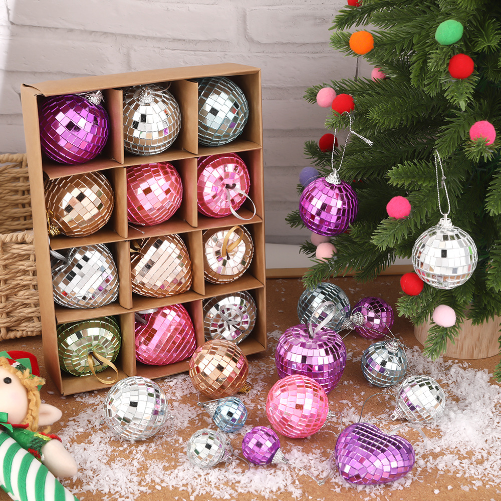 Árbol de Navidad discoteca colgante fiesta bar atmósfera espejo bola ventana fotografía escenario decoración props