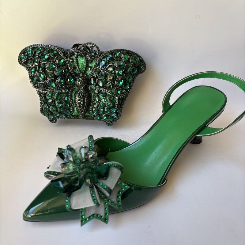 Xiyuan Bag and Shoes Set New Style Stiletto High Heel Sandals for Wedding and Banquet, Rhinestone Pointed Toe Women's Shoes Xiyuan Bag and Shoes Set New Style Stiletto High Heel Sandals for Wedding and Banquet, Rhinestone Pointed Toe Women's Shoes