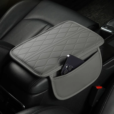 All-Season Universal New Car Armrest: Armrest box pad - grey