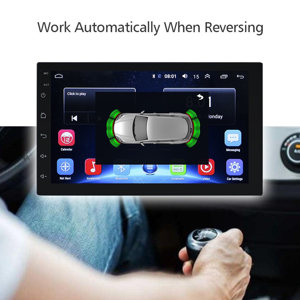Manufacturer Wholesale Car-Mounted Reversing Radar Full Set with 8 Probe Sensors for Android Car Systems