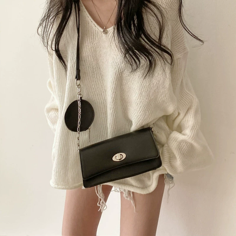 Свитер Korean Style свободный с V-образным вырезом, осенний ретро, One Size (Обхват груди 120 см)