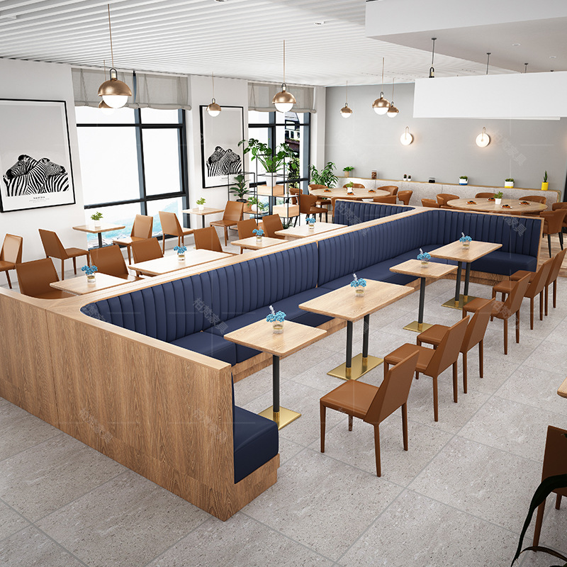 Nordic Cafetería Restaurante occidental leche tienda de té restaurante bar limpio estilo industrial cubierta sofá mesa y silla combinación
