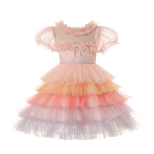 2024夏季新款儿童短袖蓬蓬裙女童高级感晚礼服小女孩洛丽塔公主裙