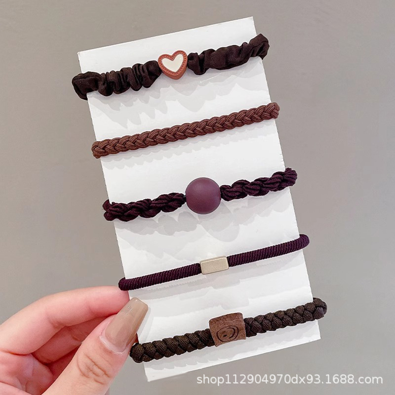 2025 nuevo estilo simple cabello de moda de alta elasticidad correa de correa de cabello multifuncional cubierta de cuero durable cabello bola adornamiento para el cabello