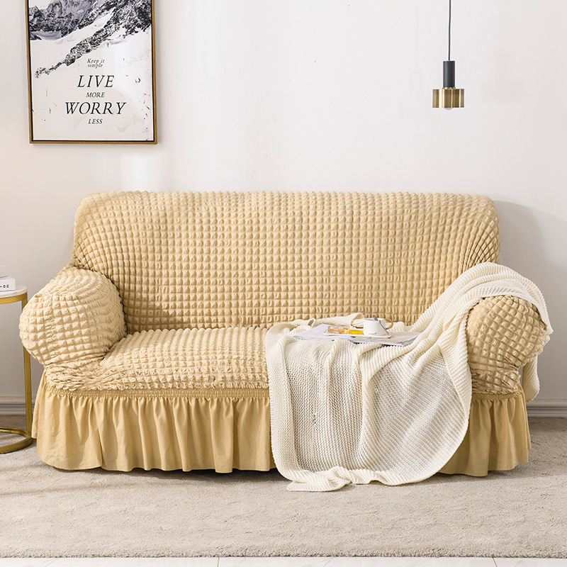 Alto peso Seersucker falda Decoración sofá cubierta todo incluido sofá cubierta elástica cubierta universal cubierta completa combinación sofá cubierta toalla
