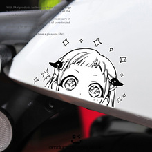 搞笑黑白日漫美少女卡通反光汽車貼紙創意摩托電動車劃痕防水貼花