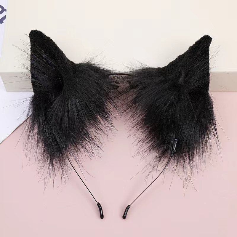 Dos dimensiones Lolita correa de cabello chica gato oreja clip de cabello cómic cosplay Lolita criada correa de cabello