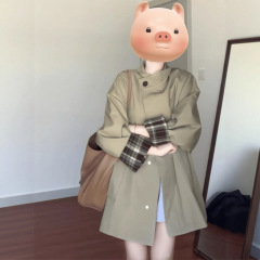 卡其色风衣外套女2025早秋季时尚感新款百搭宽松中长款小个子大衣