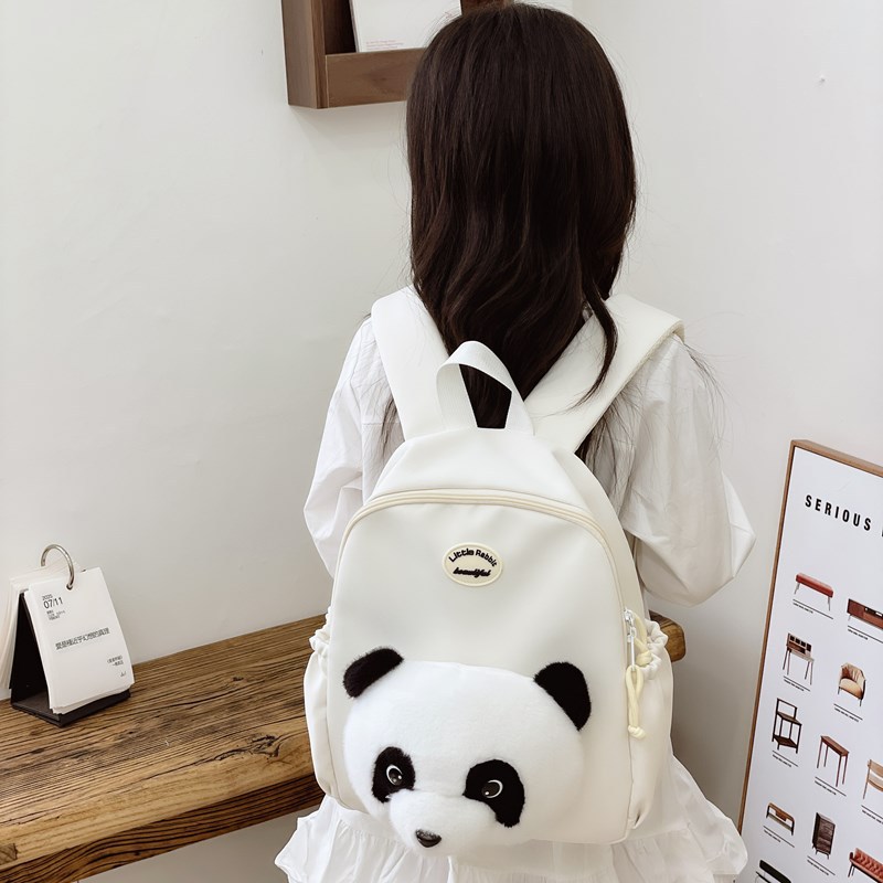 Escuela de jardín de infantes escuela primaria mochila de dibujos animados lindo panda macho y hembra mochila 2025 nueva moda de mochila para niños