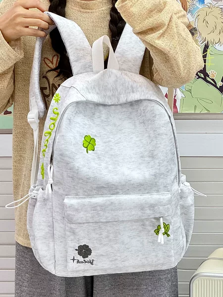 Versatile Japanese-style junior high school student backpack, high school lucky four-leaf clover Korean version, simple new large-capacity student schoolbag