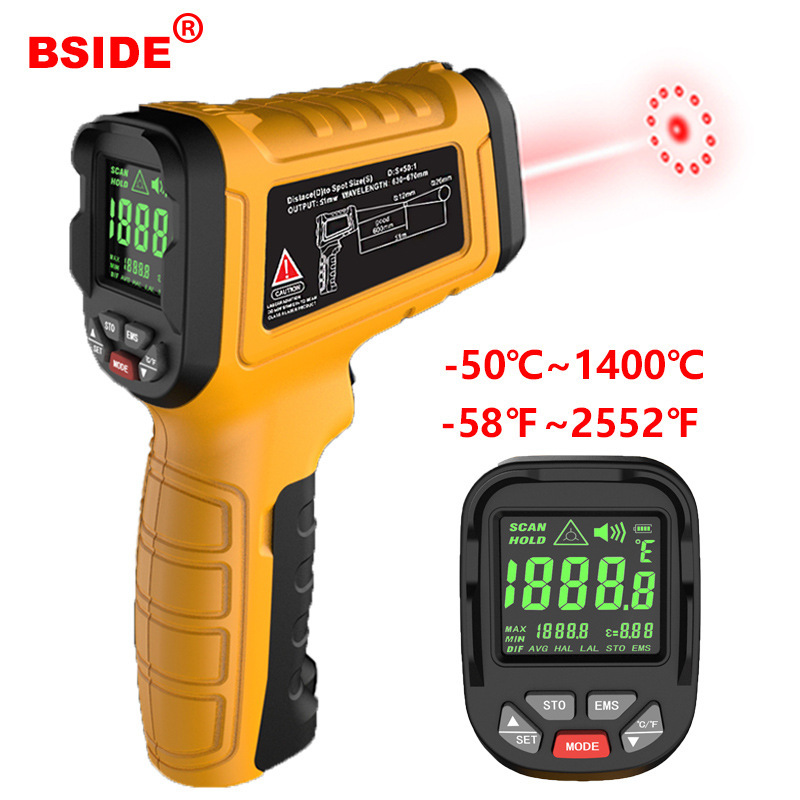BSIDE H3工业级高温红外线测温仪-50~1400度电子温度计手持测温枪
