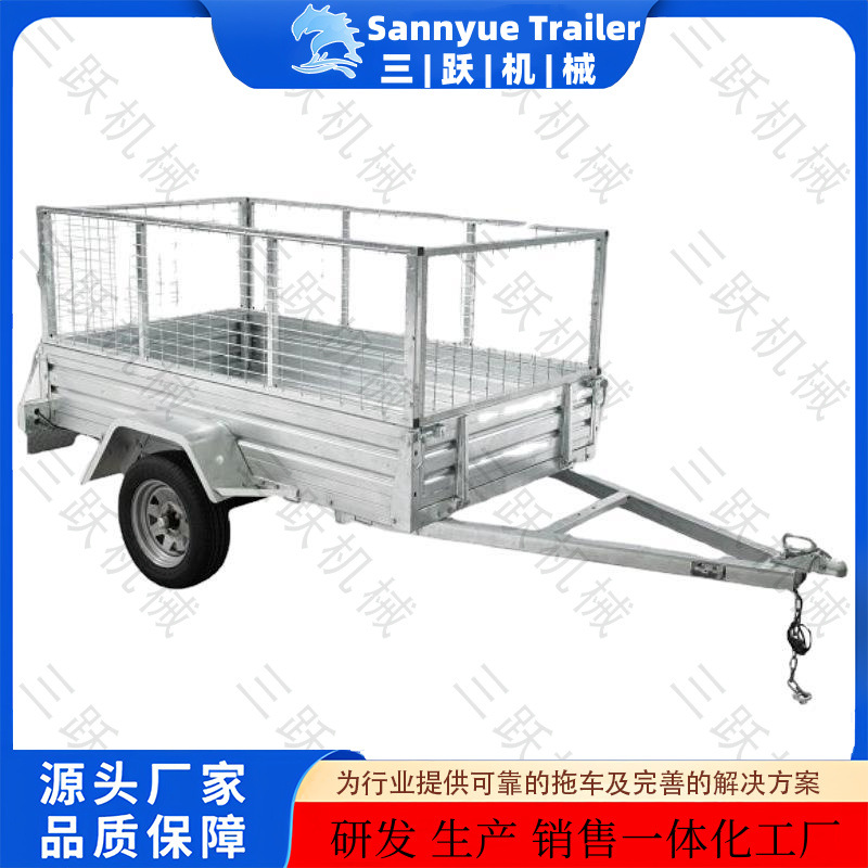 6*4 后翻笼式热镀锌拖车 适合农场和家庭转运 后翻拖车
