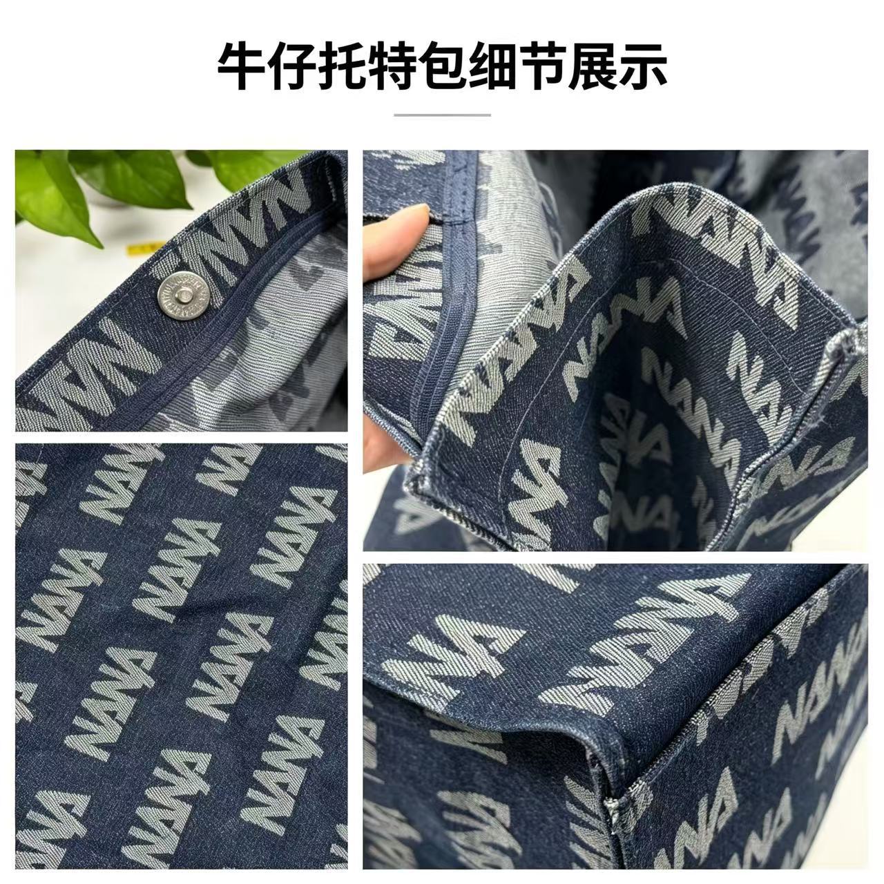 Sınır Ötesi Denim Çanta Özel Üretim Tam Baskılı Tote Çanta Büyük Kapasiteli Kadın Tek Omuz El Taşıyıcı Alışveriş Çantası Resme Göre Özel Üretim