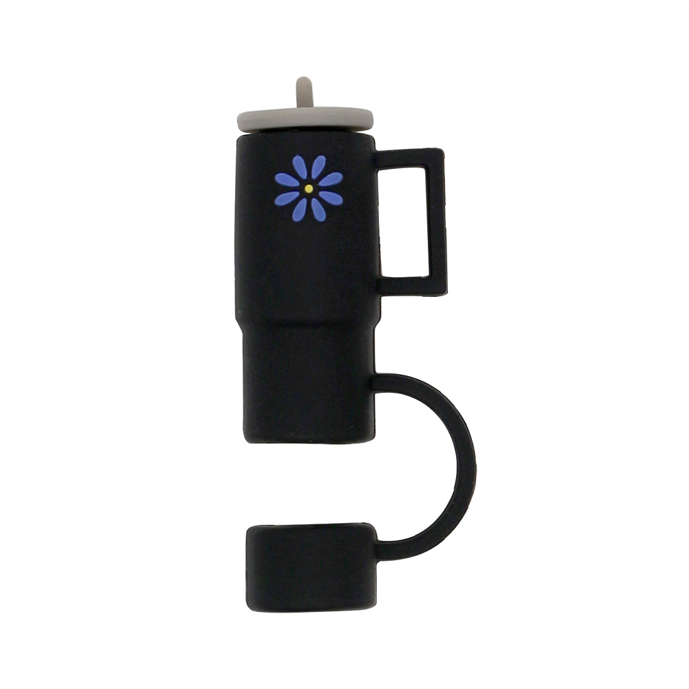 Venta caliente transfronteriza 10mm tapa de paja taza de coche paja polvo tapón polvo tapa perla leche té paja cubierta de polvo