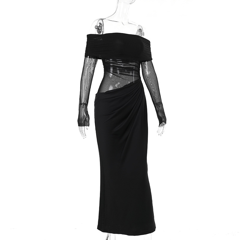 Summer Maxi Dress Sexy Off The Shoulder Mesh Hollow Out Cutout Dress Women 6 Summer Maxi Dress Sexy Off The Shoulder Mesh Hollow Out Cutout Dress Women
