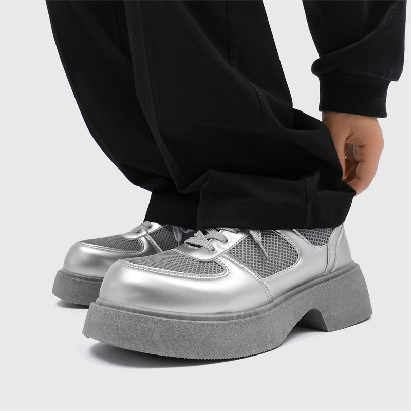 Zapatos de cuero de hombre, tendencia de moda de alto valor japonés, zapatos de derby de caída británica, zapatos casuales para hombres.