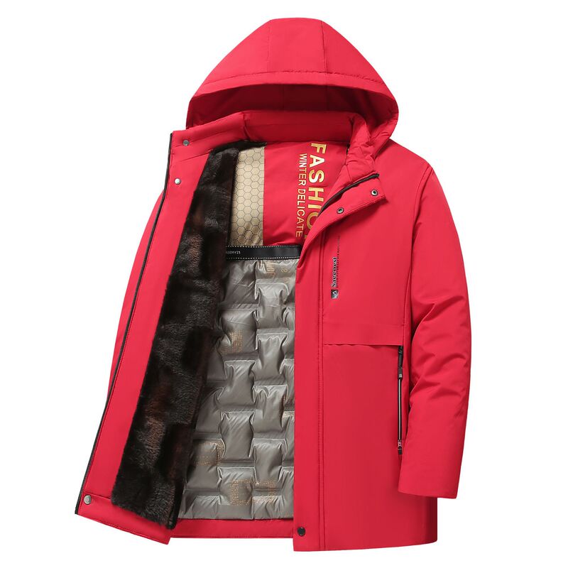 Hooded down Cotton Outwear Men's Winter Thickeneded Warm Loose Cotton Outwear Jacket Parka Top Cotton Jacket Trendy