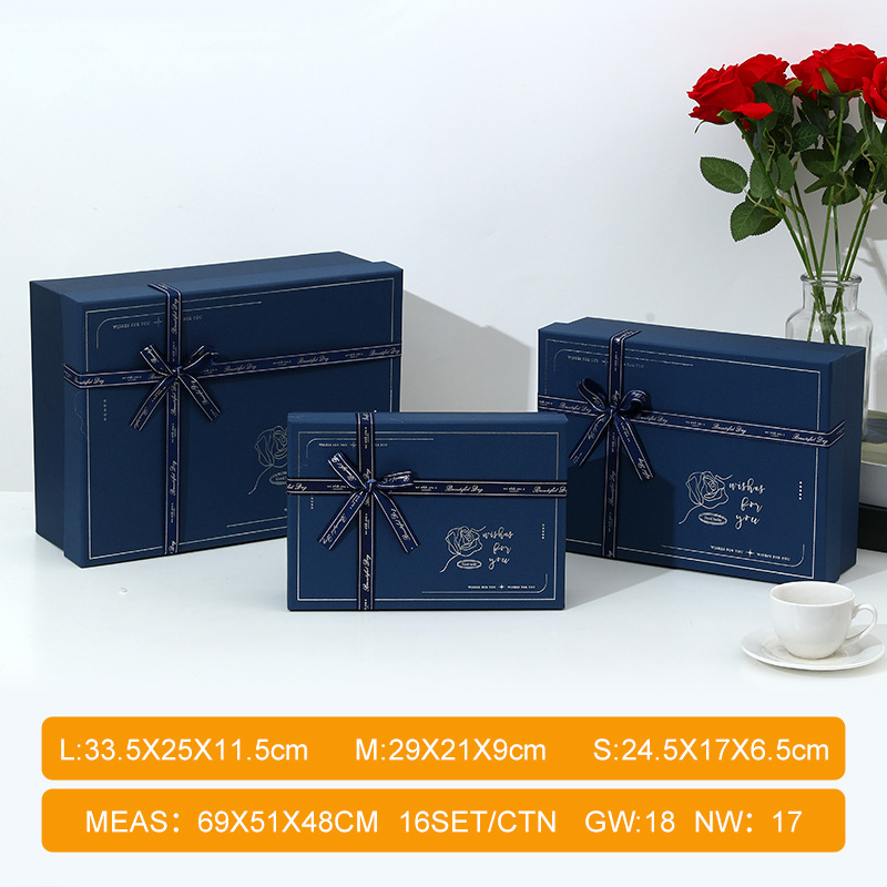 Caja de Regalo Rectangular con Tapa de Cartón Gris para Regalos image 13