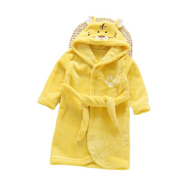 Demi-season flannel children's bathrobe for men and women