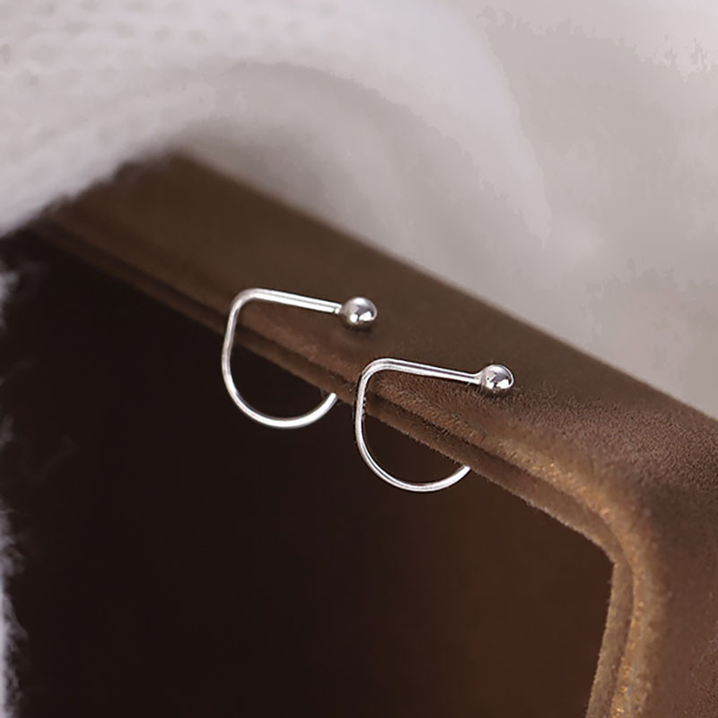 Geometric Bead Hook Earrings For Women Minimalist Style_voghion.com