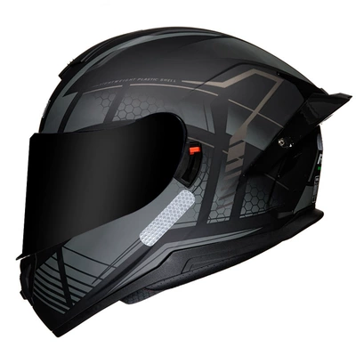 Motosiklet kaskı (dəbilqə) — unisex electric car helmet - black-queen-bee-tea-mirror-m