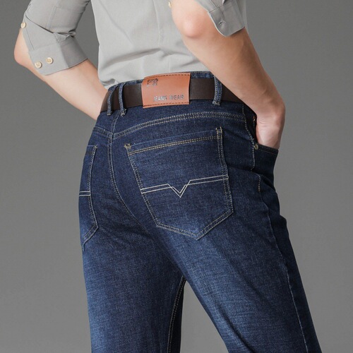  Fashion Sport Jeans for Autumn/Winter Thick Men's Business Loose Classic Jeans