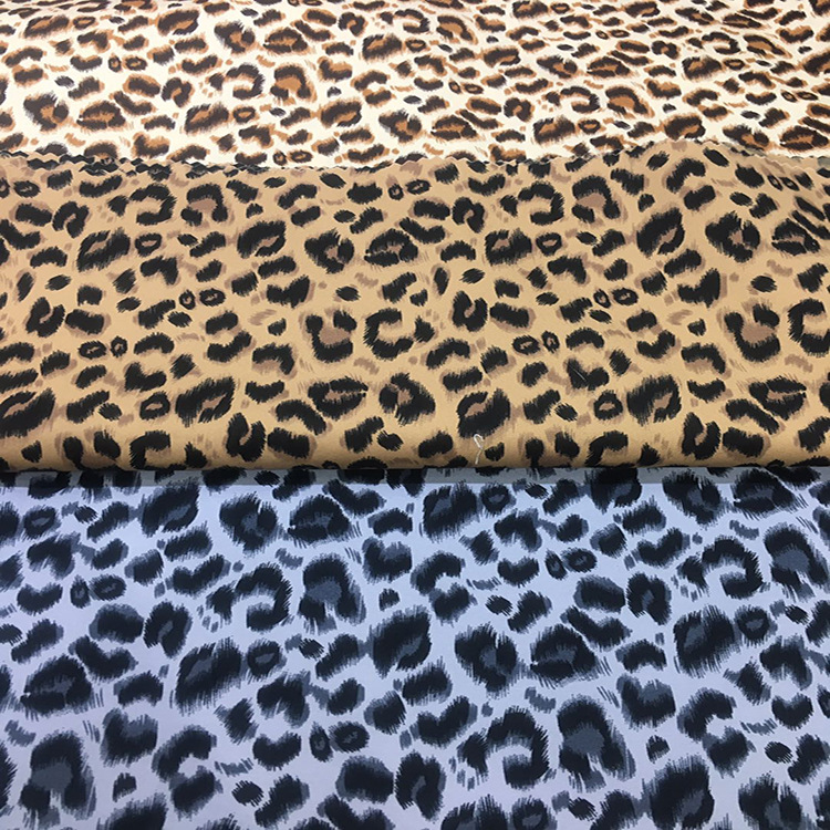 Fábrica directa 100 tela de algodón elástica 4 vías malla elástica leopardo vestido