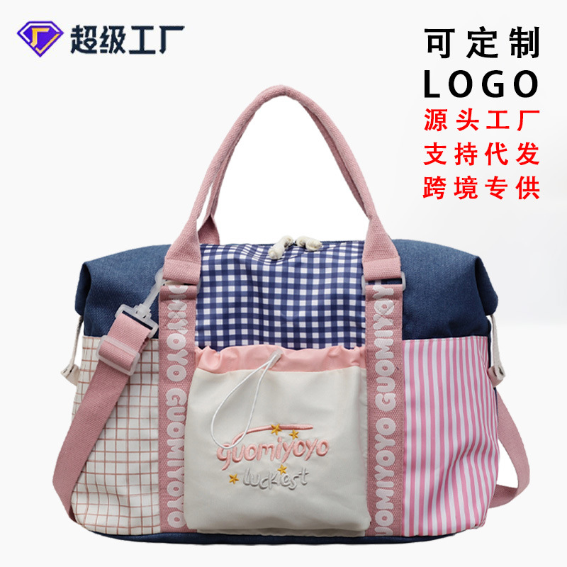 Bolso de Viaje Portátil para Mujer de Nylon Ultraligero para Gimnasio