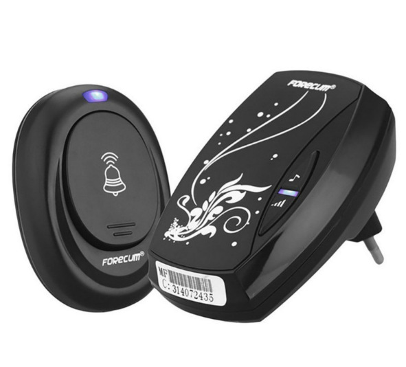 黑色交流数码无线门铃家用远距离一拖一遥控防水呼叫器 36首音乐