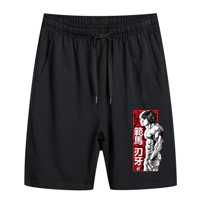 Foreign Trade New Hot Selling Japanese Baki the grappler Fan Ma Blade Teeth Printed Fashion Men's Shorts Foreign Trade New Hot Selling Japanese Baki the grappler Fan Ma Blade Teeth Printed Fashion Men's Shorts
