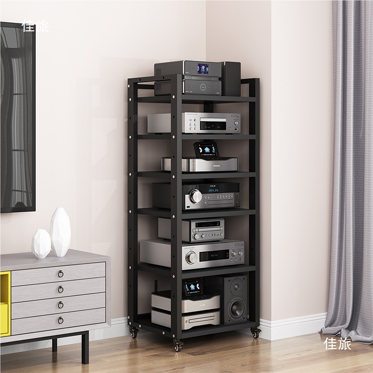 2.1m Tier Multi-Layer Amplifier Rack, Tube Amplifier Stand, Cd Rack, Audio Mixer, Home Theater Cabinet