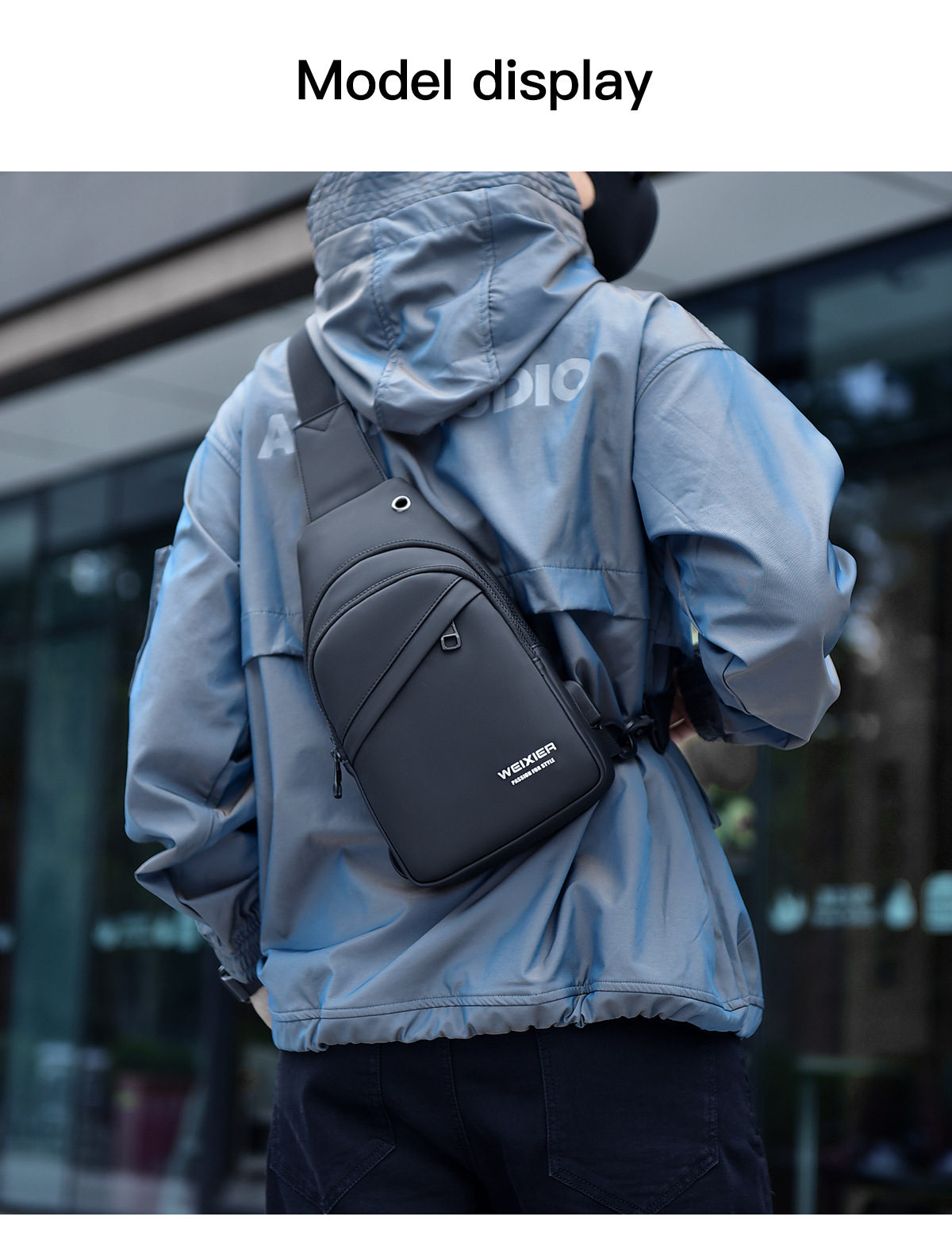 Men's Chest Bag With Usb Charging Large Capacity Shoulder Pack_voghion.com