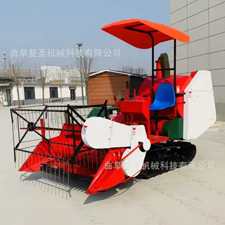 出口型35马力履带式联合收割机 全喂入自走水稻脱粒收割一体机
