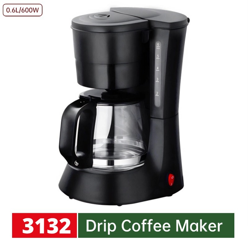 Cross-Border Household Drip Coffee Maker 0.6L Small American Coffee Pot Office Tea Maker European Standard American Standard