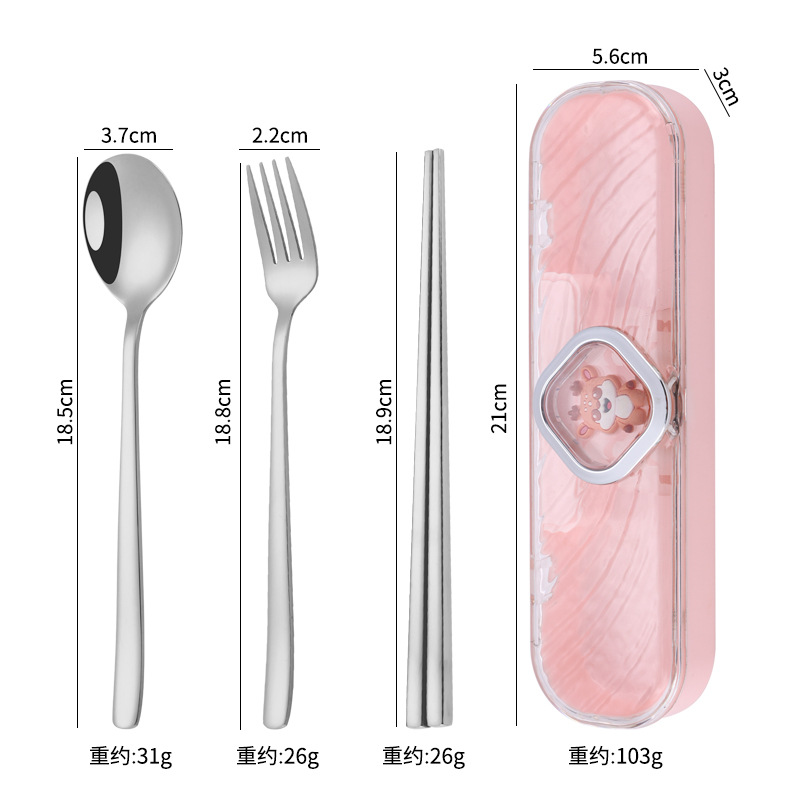 은수저, 포크, 젓가락(핑크엘크 상자)
