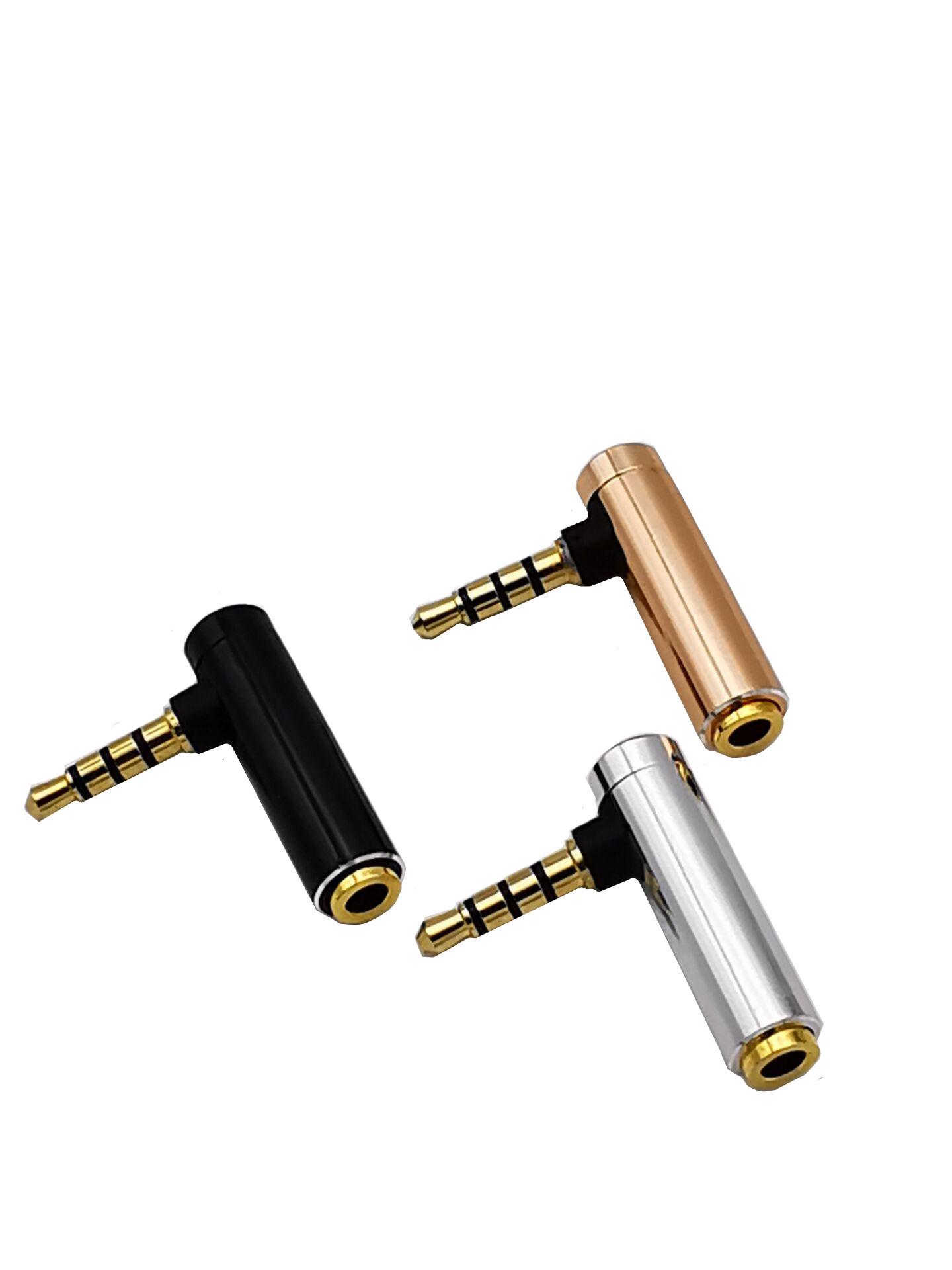 3.5mmメスパソコン携帯電話イヤホンソケットエルボl型90度直角4節四級オーディオ変換ヘッド