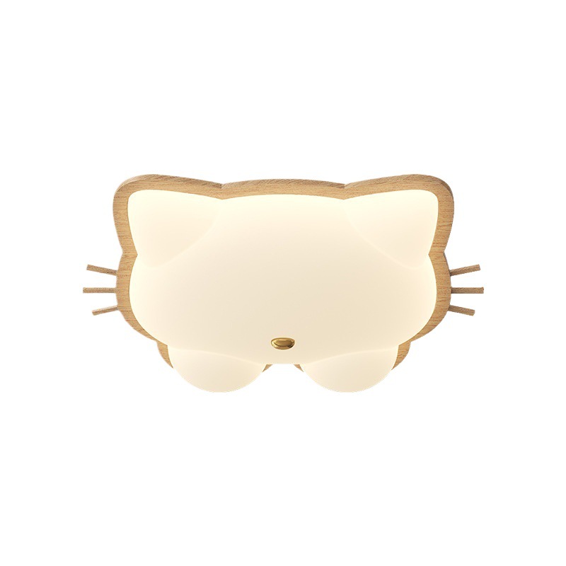 Lámpara de habitación para niños Lámpara de dormitorio principal para niños y niñas Lámpara de techo de protección ocular de espectro completo Lámpara de viento de madera de nogal crema de ciervo