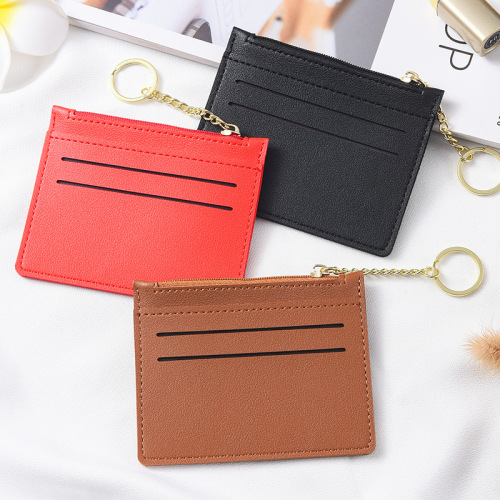 New cross-border ultra-thin card holder with zipper simple women's coin purse bank card holder change card holder