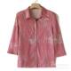 Middle-aged and elderly women's long-sleeved cardigan spring and summer mother's ice silk T-shirt lapel 50-year-old mother's cardigan top