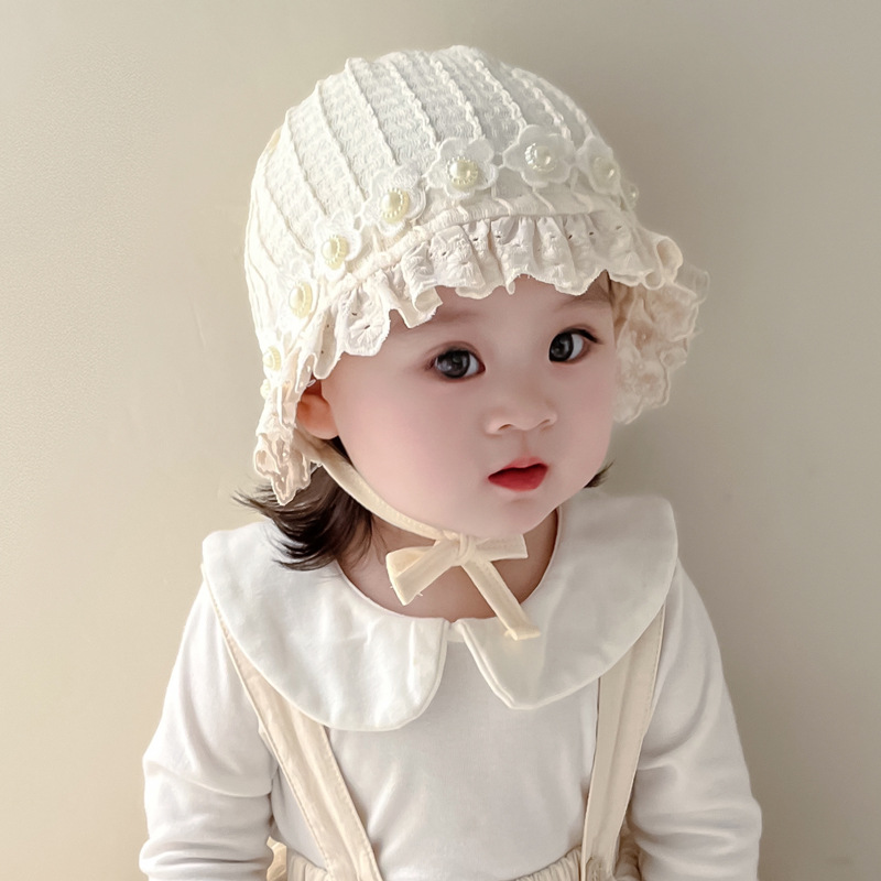 Baby gorro de orejas coreano estilo extranjero bebé primavera y otoño gorro de corte delgado para niños pequeños meses gorro de verano