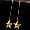 Crystal earings, long earrings, factory direct supply, wholesale, silver 925 sample, Korean style