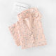 Women's Cotton Double-Layer Yarn Short-Sleeved Capri Pants Home Wear Thin Summer Simple Casual Wide-Leg Pants Pajamas suit