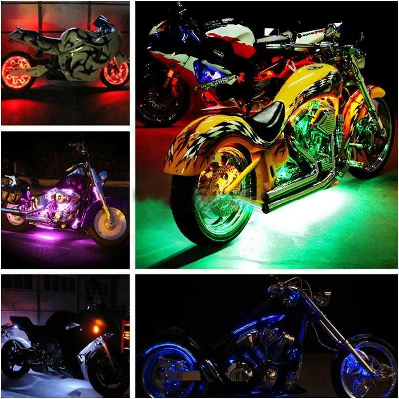 Chasis de motocicleta luz de atmósfera fantasma luz de tren 12v coche eléctrico colorido app control de luz decorativa