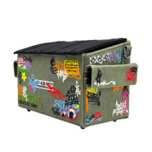 Cross-Border Trendy Embroidered Graffiti Men's Single Shoulder Canvas Bag Trash Can Bag Personalized Crossbody Bag Cross-Border Trendy Embroidered Graffiti Men's Single Shoulder Canvas Bag Trash Can Bag Personalized Crossbody Bag