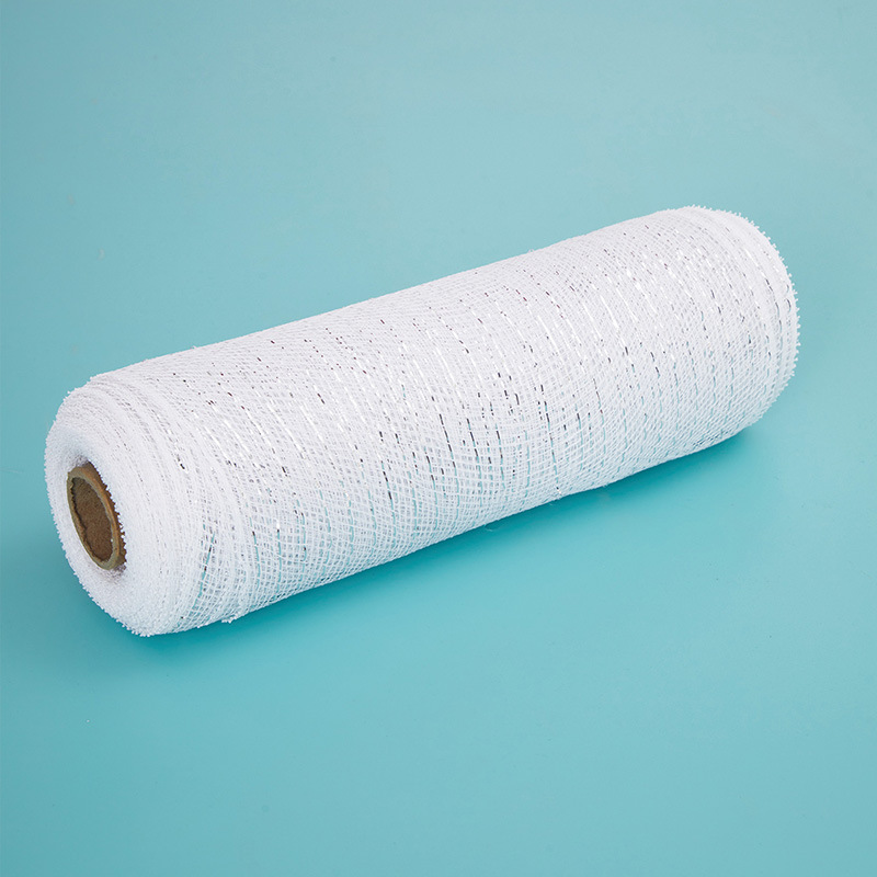 Rollo de malla de PP de 10 pulgadas * 10 yardas, material para guirnaldas, hilo de malla dorado navideño, cinta para embalaje con atmósfera festiva. image 6
