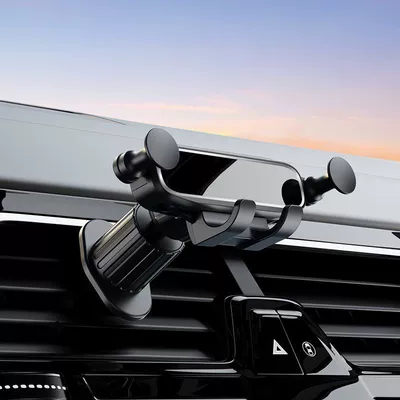 Thin and Compact Car Phone Holder, New Model 26, Dedicated for Air Vent Navigation, Multifunctional Gravity Clip Holder (Car phone holder) - simple-and-compact-semi-hidden-ultra-clear-mirror-style-air-outlet-short-hook-brand-new-genuine-product-silent-gravity-operated
