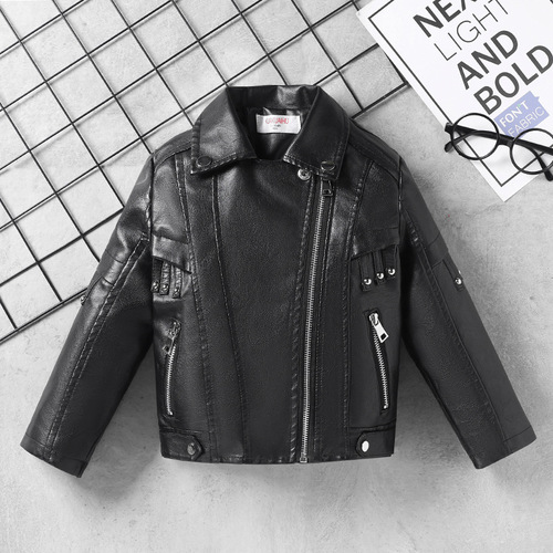 Children's Clothing Girls Motorcycle Leather Jackets Children's Jackets 2024 Spring and Autumn New Korean Style Children's Leather Jackets Factory Direct Sales