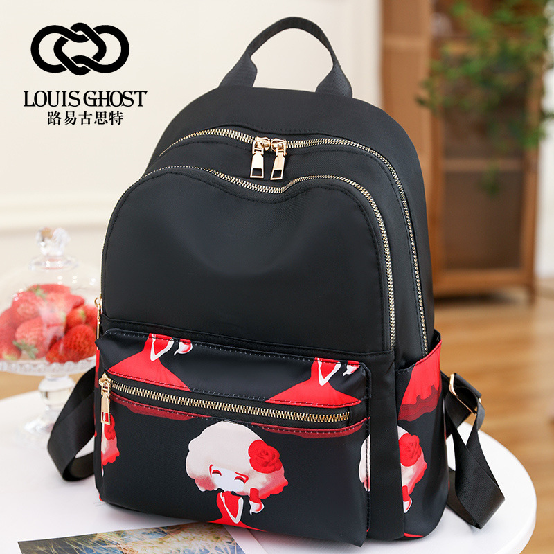 Mochila de moda de las mujeres al aire libre bolsa de viaje casual estudiante mochila ligera bolsa de tela de nylon impermeable