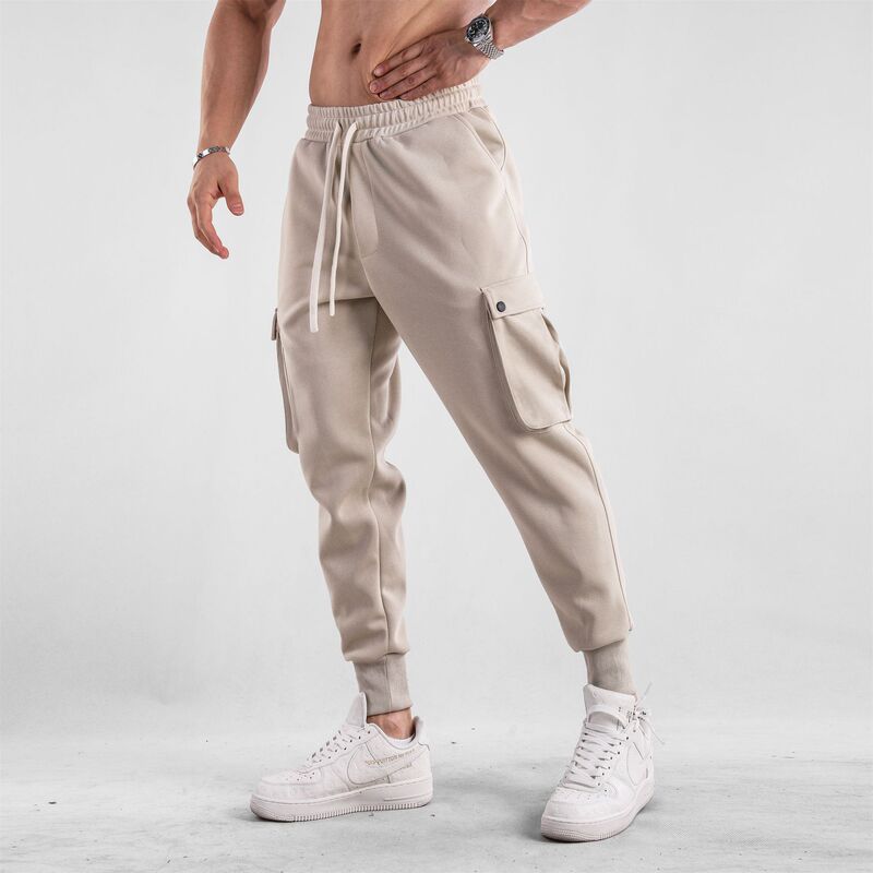 Sports Trousers Men's Running Loose Fall/Winter Nicking Foot-binding American Style Fitness Pants Three-dimensional Book Bag Casual Sweater Pants