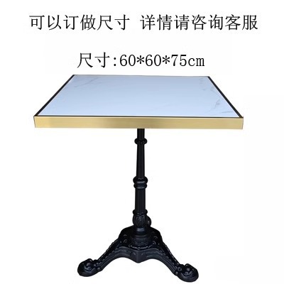 60CM 금으로 채워진 가장자리 슬레이트 사각 테이블